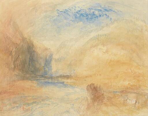 Wall Art - Painting - Mountain Landscape With Lake by Joseph Mallord William Turner