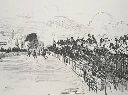 Wall Art - Drawing - The Races by Edouard Manet