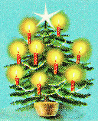 Wall Art - Drawing - Christmas tree by CSA Images
