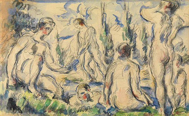 Wall Art - Painting - Bathers. #28 by Paul Cezanne