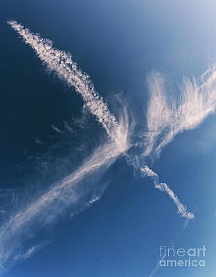 Wall Art - Photograph - Aircraft Contrails And Cirrus Clouds #3 by Science Photo Library