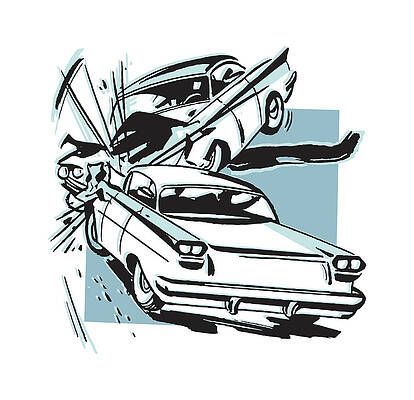 Cartoon drawing of two cars crash accident Cartoon stick drawing  conceptual illustration of two cars frontal headon crash  CanStock
