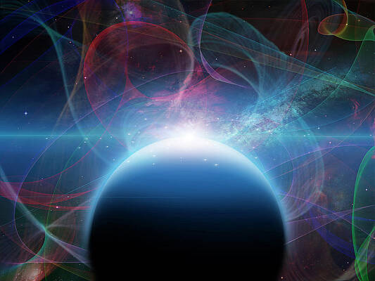 Wall Art - Photograph - 3d Rendering Of Planet With Nebulos by Bruce Rolff