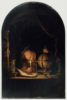 Wall Art - Painting - Astronomer By Candlelight by Gerrit Dou