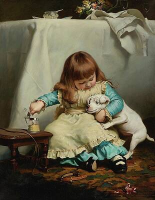Wall Art - Painting - Once Bit, Twice Shy by Charles Burton Barber