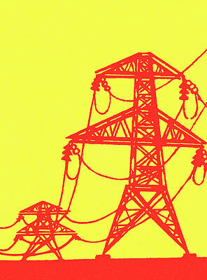 Wall Art - Drawing - Power lines #4 by CSA Images