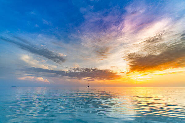 Wall Art - Photograph - Sea Sky Clouds, Horizon. Colorful #4 by Levente Bodo