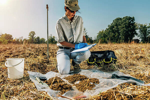 Wall Art - Photograph - Soil Scientist Taking Notes #4 by Science Photo Library