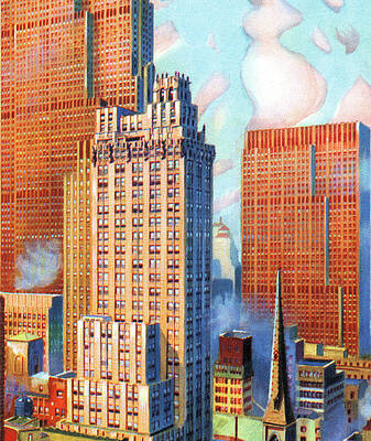 Wall Art - Drawing - Cityscape #5 by CSA Images