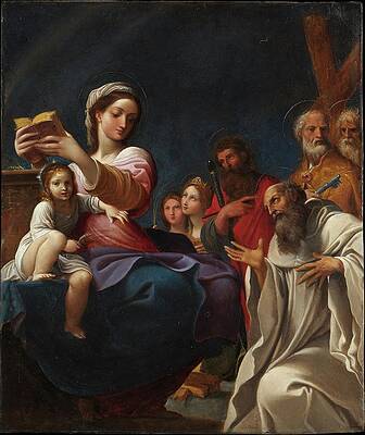 Madonna and Child with Saints Print by Ludovico Carracci