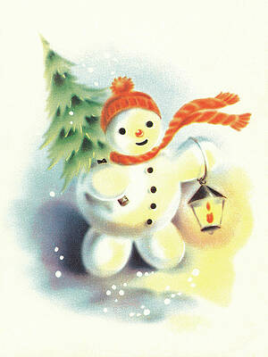Wall Art - Drawing - Snowman by CSA Images