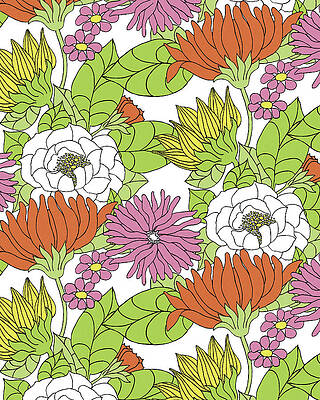 Wall Art - Drawing - Flower Pattern #50 by CSA Images