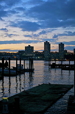 79th St Boat Basin And Hudson At Sunset Print by Jaylazarin