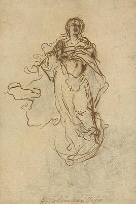 Wall Art - Drawing - The Immaculate Conception by Bartolome Esteban Murillo