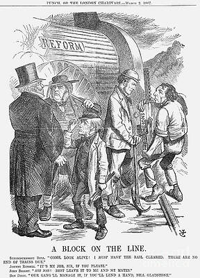 Wall Art - Drawing - A Block On The Line, 1867. Artist John by Print Collector