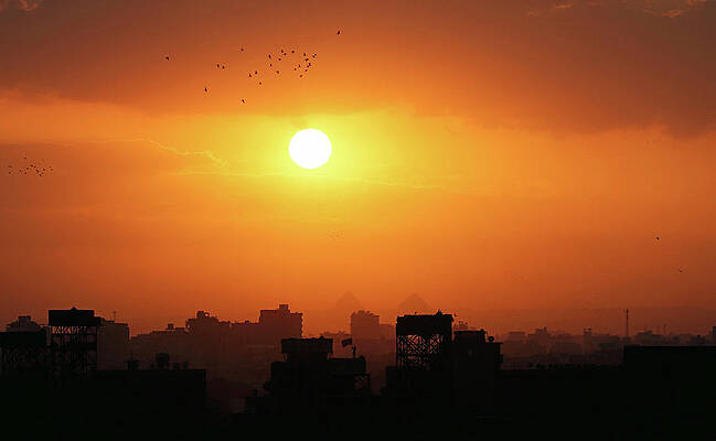Wall Art - Photograph - A General View of Sunset While an by Amr Dalsh