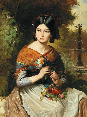 Lady With A Fan Paintings Fine Art America