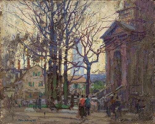 Wall Art - Painting - A Gloucester Street by Paul Cornoyer