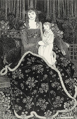 Wall Art - Drawing - A Large Christmas Card, 1895 by Aubrey Beardsley
