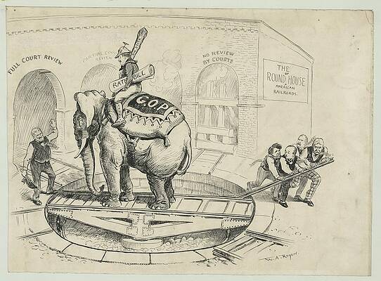 Wall Art - Drawing - A Little Practical Railroading by William Allen Rogers
