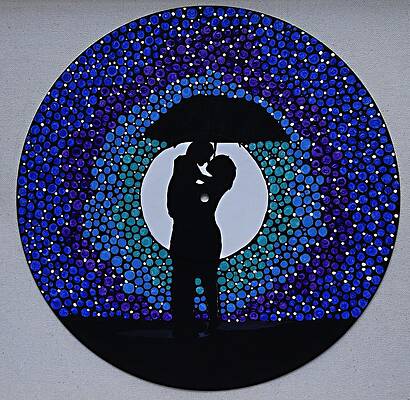 Couple Under Umbrella Paintings Fine Art America