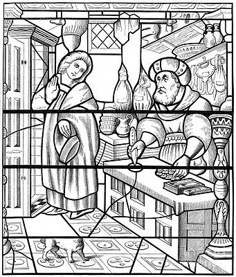 Wall Art - Drawing - A Stained Glass Window In The Church by Print Collector