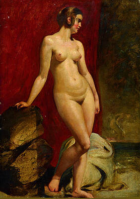 A study of a standing female nude Print by William Etty