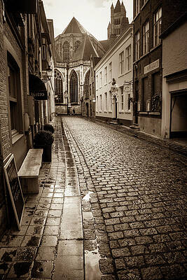 A Wet Lane in Brugge by W Chris Fooshee A Wet Lane in Brugge by W Chris Fooshee