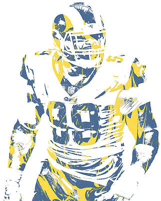 Andrew Whitworth LOS ANGELES RAMS PIXEL ART 1 Mixed Media by Joe