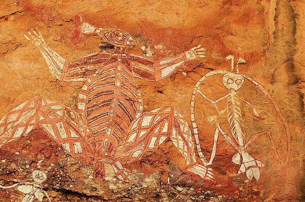 Wall Art - Photograph - Aboriginal Rock Art Depicting Namarrgon The Lightning by Enrique Lopez-tapia / Naturepl.com