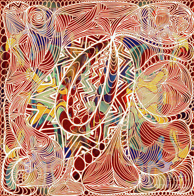 Wall Art - Digital Art - Abstract Bold Colors and Zen Circle Designs Digital Mixed Media by Omaste Witkowski  by Omaste Witkowski