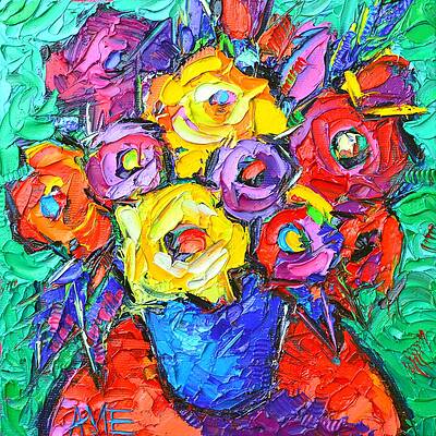 Ana Maria Edulescu Flowers On Round Table Wall Art