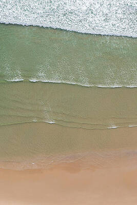 Wall Art - Photograph - Abstract Drone Aerial Top View Of A Wild Beach With Sand And Waves by Cavan Images