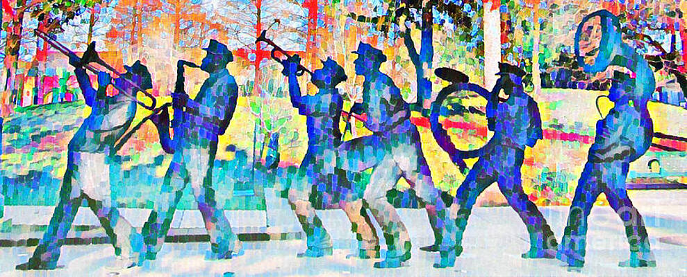 Abstract Pointillism Of Jazz Band Painting By John Malone