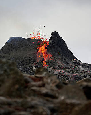 Wall Art - Photograph - Active Volcano Exploding With Igneous Lava by Cavan Images