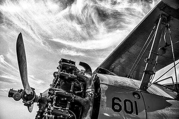 Wall Art - Photograph - Aero Maquina Big Yellow Bw by Nathan Larson