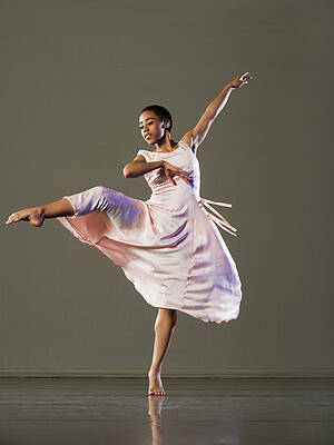African Female Ballet Dancer Dancing Print by Erik Isakson
