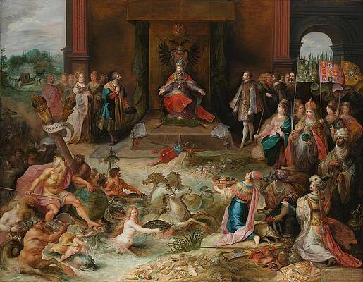Wall Art - Painting - Allegory on the Abdication of Emperor Charles V in Brussels. Allegory on the Abdication of Empero... by Frans Francken -II-