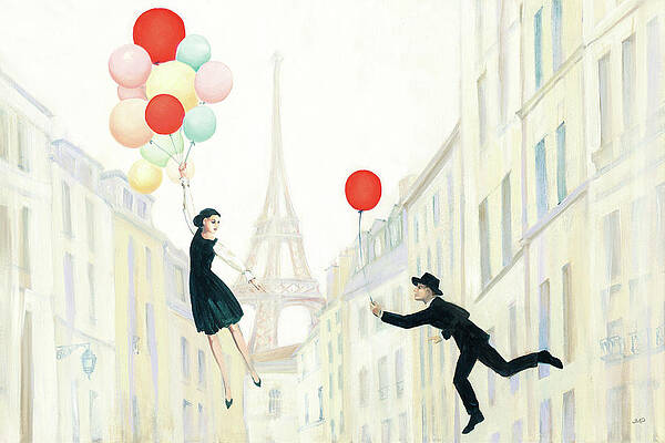 Wall Art - Painting - Aloft In Paris I by Julia Purinton