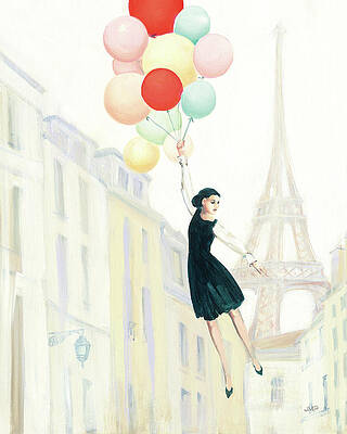 Wall Art - Painting - Aloft In Paris II by Julia Purinton