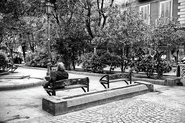 Wall Art - Photograph - Alone in a Park in Napoli Italia by John Rizzuto