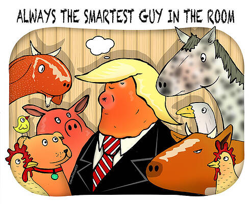 Wall Art - Drawing - Always The Smartest Guy In The Room by Stephen Bolton