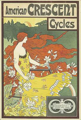 Wall Art - Painting - American Crescent Cycles by Frederick Winthrop Ramsdell