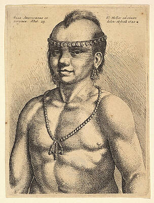 An American from Virginia Print by Wenceslaus Hollar