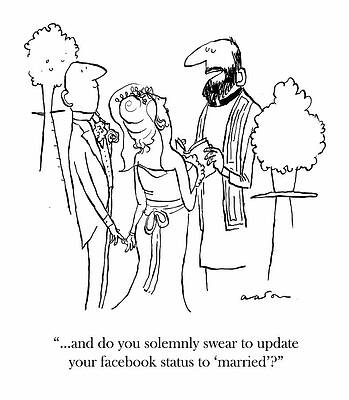 Wall Art - Drawing - And Do You Solemnly Swear To Update Your Facebook Status by Huw Aaron