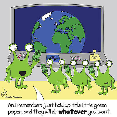 Wall Art - Drawing - And Remember Just Hold Up This Little Green Paper, And by Christine Anderson