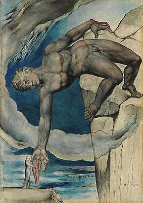 Wall Art - Painting - Antaeus Setting Down Dante And Virgil In The Last Circle by William Blake