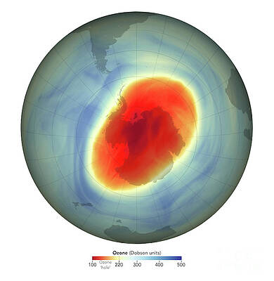 Wall Art - Photograph - Antarctic Ozone Hole Maximum by Science Photo Library