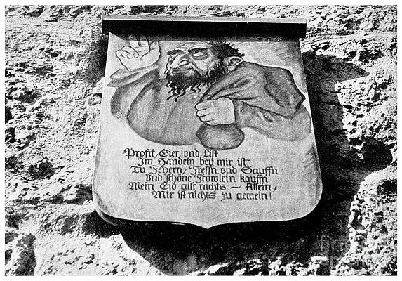 Wall Art - Drawing - Anti-semitism Medieval Inscription by Print Collector