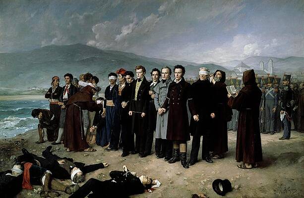 Wall Art - Painting - Antonio Gisbert Perez / 'The Execution by Firing Squad of Torrijos...', 1888. by Antonio Gisbert -1834-1901-